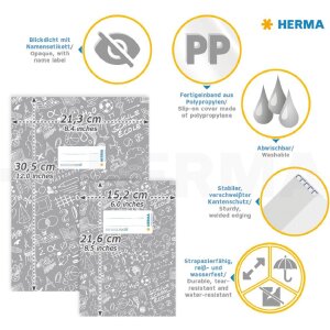 HERMA 20215 Assortiment de 5 protège-cahiers A5...