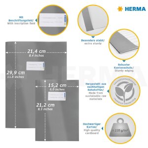 HERMA 20227 Kit 5 protège-cahiers en carton A4...