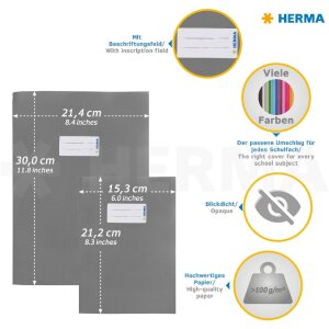 HERMA 20229 Kit 5 protège-cahiers papier A4...