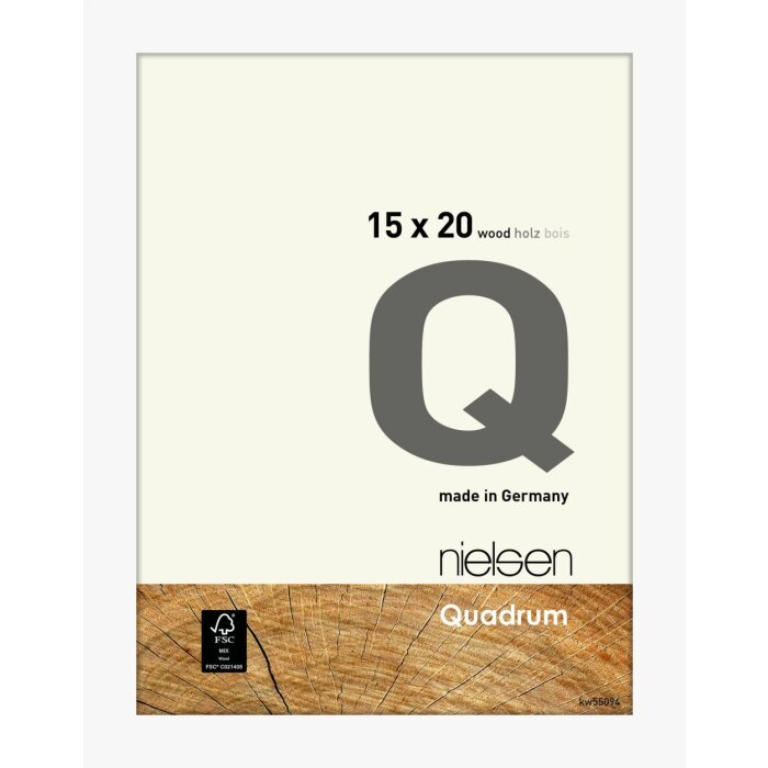 Cadre interchangeable en bois Nielsen Quadrum 15x20 cm blanc opaque