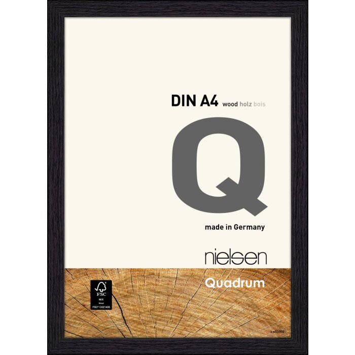 Cadre interchangeable en bois Nielsen Quadrum 21x29,7 cm noir corbeau