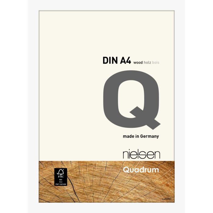 Cadre interchangeable en bois Nielsen Quadrum 21x29,7 cm blanc opaque