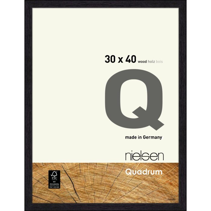 Cadre interchangeable en bois Nielsen Quadrum 30x40 cm noir corbeau