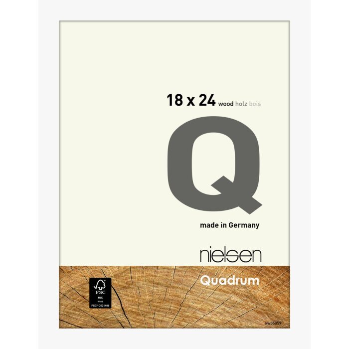 Cadre interchangeable en bois Nielsen Quadrum 18x24 cm blanc opaque