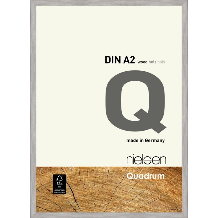 Cadre interchangeable en bois Nielsen Quadrum 42x59,4 cm gris ciment