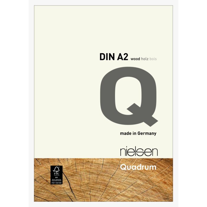 Cadre interchangeable en bois Nielsen Quadrum 42x59,4 cm blanc opaque