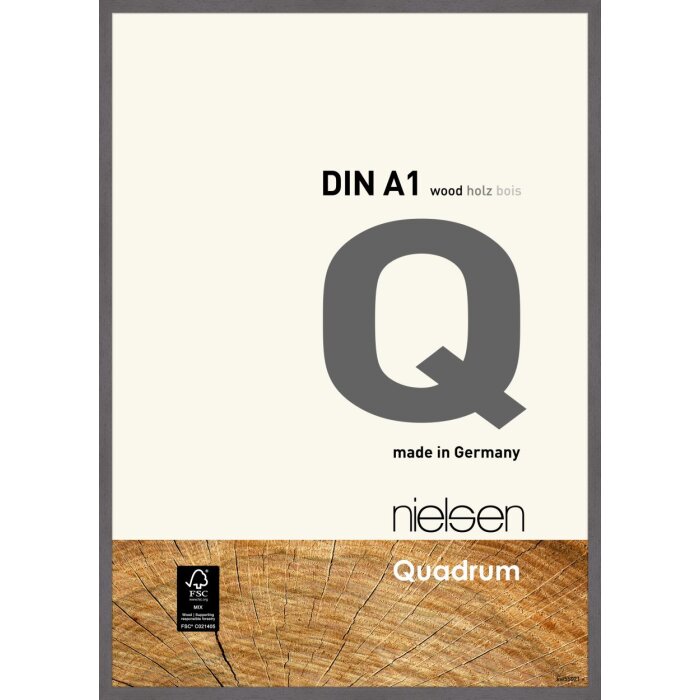 Cadre interchangeable en bois Nielsen Quadrum 59,4x84,1 cm gris