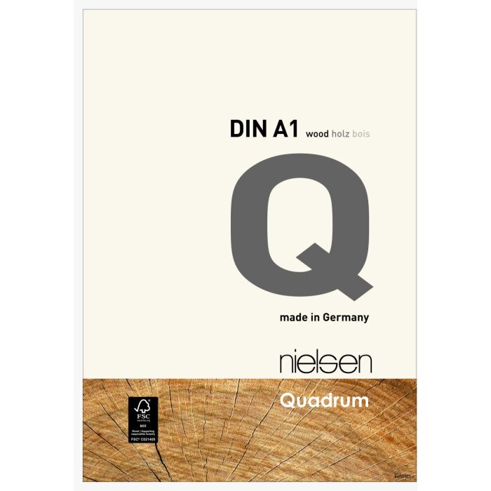 Cadre interchangeable en bois Nielsen Quadrum 59,4x84,1 cm blanc opaque