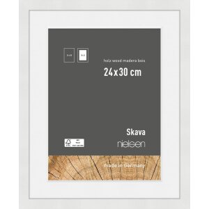 Cadre photo en bois Nielsen Skava blanc 24x30 cm avec...