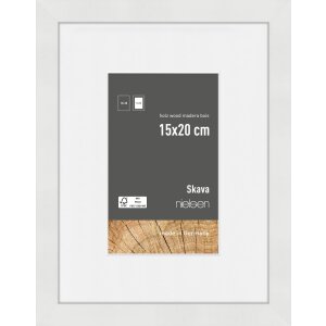 Cadre photo Nielsen en bois Skava blanc 15x20 cm avec...