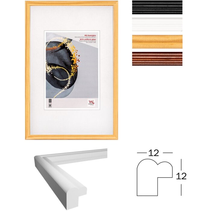 Cadre en bois Walther Select 10x15 cm à 30x40 cm verre artistique