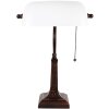 LumiLamp 5LL-5686 Lampe de table blanche 26x16x40 cm E27-max 1x40W Lampe de banquier