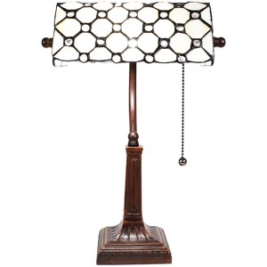 LumiLamp 5LL-5687 Lampe de table Tiffany Blanc 26x16x40...