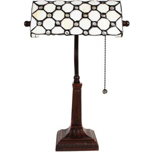 LumiLamp 5LL-5687 Lampe de table Tiffany Blanc 26x16x40...