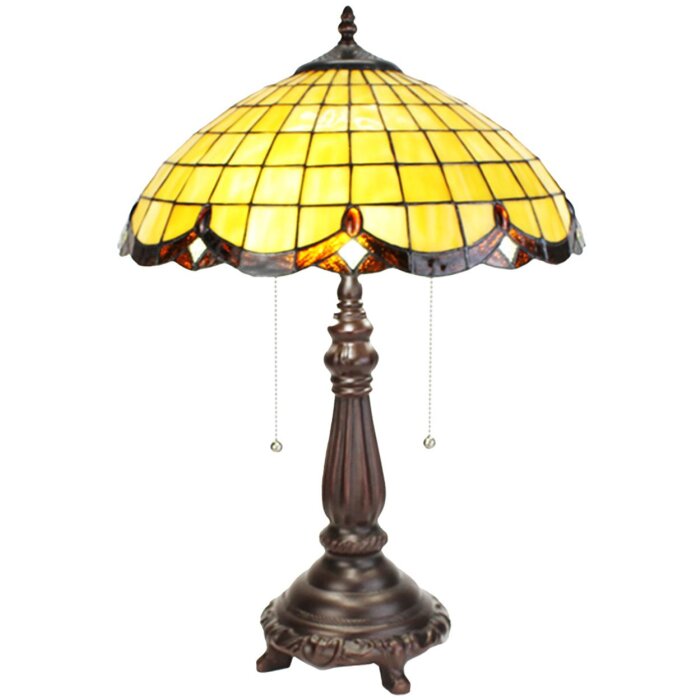 LumiLamp 5LL-6289 Lampe de table Tiffany Ø 41x57 cm E27-max 2x60W