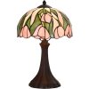 LumiLamp 5LL-6307 Lampe de table Tiffany rose Ø 27x40 cm E14-max 1x40W