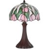 LumiLamp 5LL-6307 Lampe de table Tiffany rose Ø 27x40 cm E14-max 1x40W