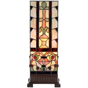 LumiLamp 5LL-6314 Lampe de table Tiffany Beige 18x18x45...