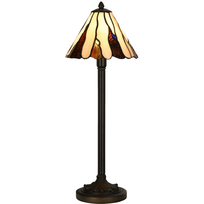 LumiLamp 5LL-6316 Lampe de table Tiffany Beige Ø 20x60 cm E14-max 1x40W