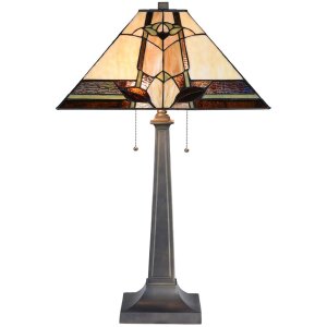 LumiLamp 5LL-6320 Lampe de table Tiffany Beige 45x45x80...