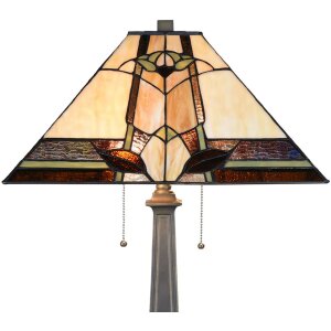 LumiLamp 5LL-6320 Lampe de table Tiffany Beige 45x45x80...