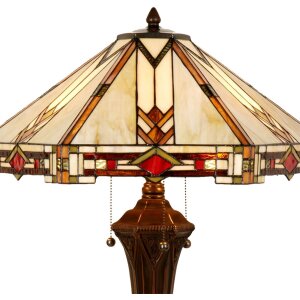 LumiLamp 5LL-6325 Lampe de table Tiffany Beige 50x50x75...