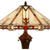 LumiLamp 5LL-6325 Lampe de table Tiffany Beige 50x50x75 cm E27-max 2x60W