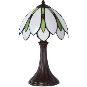 LumiLamp 5LL-6328 Lampe de table Tiffany Blanc Ø 25x42 cm E14-max 1x40W