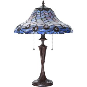 LumiLamp 5LL-6338 Lampe de table Tiffany Bleu Ø...