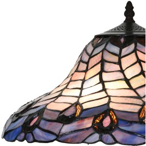 LumiLamp 5LL-6338 Lampe de table Tiffany Bleu Ø 40x60 cm E27-max 2x60W