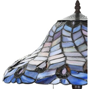 LumiLamp 5LL-6338 Lampe de table Tiffany Bleu Ø 40x60 cm E27-max 2x60W