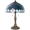 LumiLamp 5LL-6347 Lampe de table Tiffany Bleu Ø 40x61 cm E27-max 2x60W