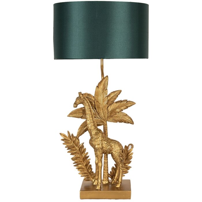 Clayre & Eef Lampe de table Girafe Vert doré 33x20x67 cm E27-max 1x60W