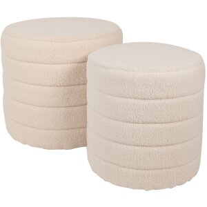 Clayre & Eef 65170 Set de 2 tabourets Beige Ø...