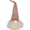 Clayre & Eef 65243 Nain déco avec LED rose 20x20x44 cm- 2xCR2032