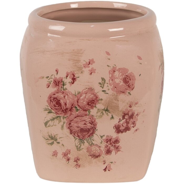 Clayre & Eef 6CE1604M Pot de fleurs pour intérieur rose 14x14x16 cm