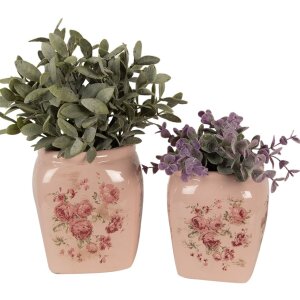 Clayre & Eef 6CE1604M Pot de fleurs pour intérieur rose 14x14x16 cm