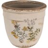 Clayre & Eef 6CE1607L Pot de fleurs pour intérieur Beige Jaune Ø 18x17 cm