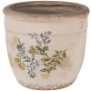 Clayre & Eef 6CE1607M Pot de fleurs pour intérieur Beige Jaune Ø 16x14 cm