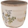 Clayre & Eef 6CE1607M Pot de fleurs pour intérieur Beige Jaune Ø 16x14 cm