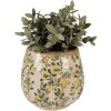 Clayre & Eef 6CE1608L Pot de fleurs pour intérieur Beige Jaune Ø 18x17 cm