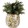 Clayre & Eef 6CE1608S Pot de fleurs pour intérieur Beige Jaune Ø 13x13 cm