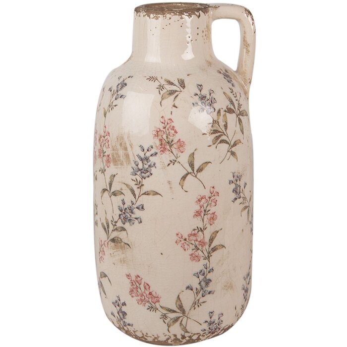 Clayre & Eef 6CE1614 Pichet décoratif Beige Rose Ø 13x25 cm