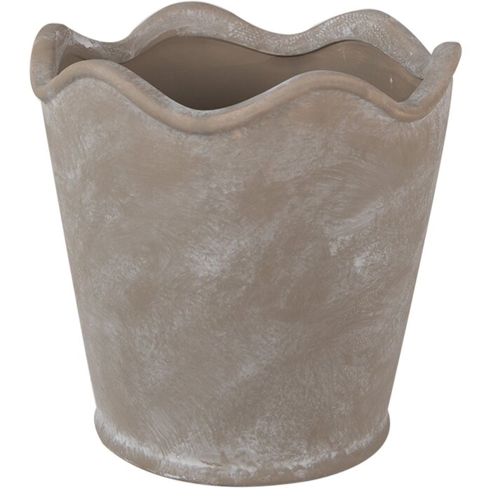 Clayre & Eef 6CE1618M Pot de fleurs pour intérieur Gris Ø 16x14 cm