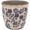 Clayre & Eef 6CE1619L Pot de fleurs pour intérieur Beige Bleu Ø 17x16 cm