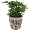 Clayre & Eef 6CE1619L Pot de fleurs pour intérieur Beige Bleu Ø 17x16 cm