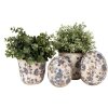 Clayre & Eef 6CE1619L Pot de fleurs pour intérieur Beige Bleu Ø 17x16 cm