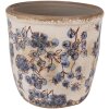 Clayre & Eef 6CE1619M Pot de fleurs pour intérieur Beige Bleu Ø 14x14 cm