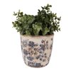 Clayre & Eef 6CE1619M Pot de fleurs pour intérieur Beige Bleu Ø 14x14 cm