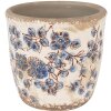 Clayre & Eef 6CE1619XS Pot de fleurs pour intérieur Beige Bleu Ø 11x10 cm